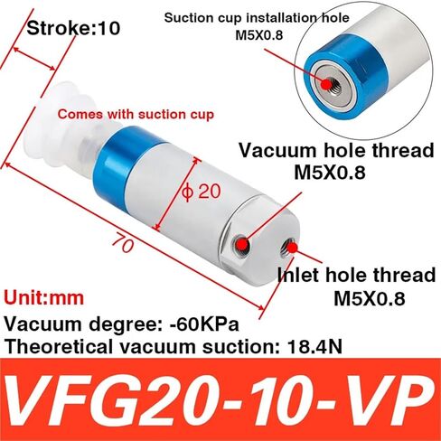 VFG Series Mechanical Arm Gripper, Integrated Vacuum Generator & Cylinder for Automated Pick and Place(VFG20-10-VP) in Saudi Arabia
