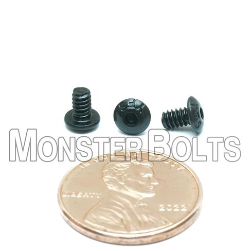 MonsterBolts - براغي غطاء مقبس رأس الزر #4-40 × 3/16 بوصة، ASME B18.3، سبائك الصلب، أكسيد أسود، 10 عبوات in Kuwait