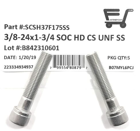 3/8-24x1-3/4 المقبس غطاء رأس المسمار ألين رئيس المقبس 18-8 غرامة موضوع UNF المقبس (5 قطع) in Saudi Arabia