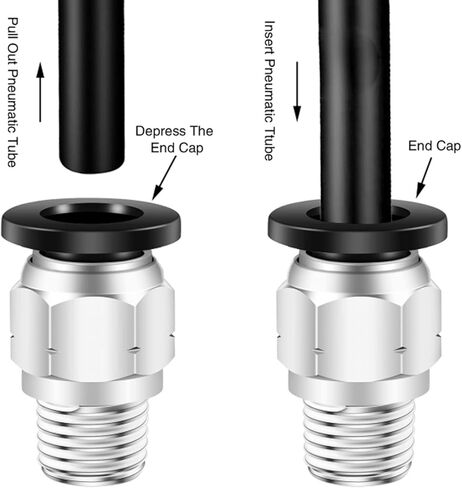 3/8 Push to Connect Fittings,CEKER 3/8 Inch Od Tube to 1/8" NPT Male Thread Air Line Quick Connect Fitting for Air Ride Air Horn Air Compressor 2Pack in Saudi Arabia