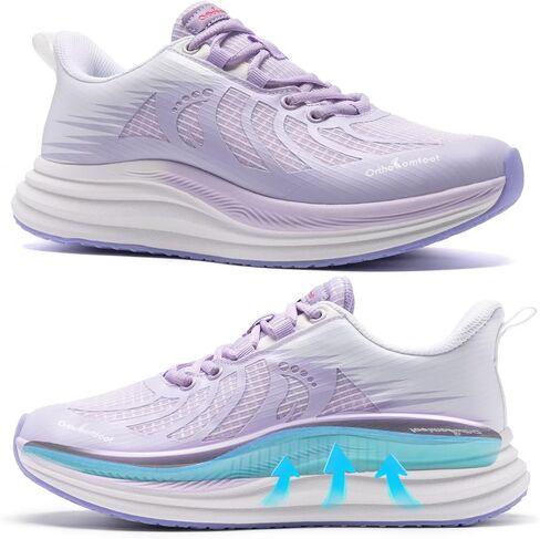 OrthoComfoot Women's Orthopedic Running Shoes: Comfort Arch Support Plantar Fasciitis Orthotic Sports Exercise Fashion Sneakers, Casual Gym Tennis Work Walking Shoes for Foot and Heel Pain in Saudi Arabia