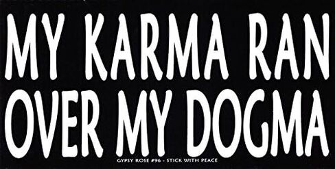 Gypsy Rose My Karma Ran Over My Dogma - Magnetic Bumper Sticker/Decal Magnet (7.5" X 3.75") in Saudi Arabia