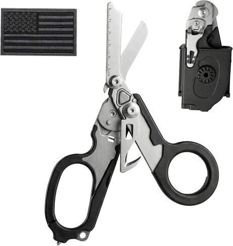 Multifunctional Tactical Trauma Shears - Foldable Medical Emergency Rescue Scissors with Seatbelt Cutter & Window Breaker, Portable Shears for Nurses, Outdoor Adventures & First Responders in Saudi Arabia