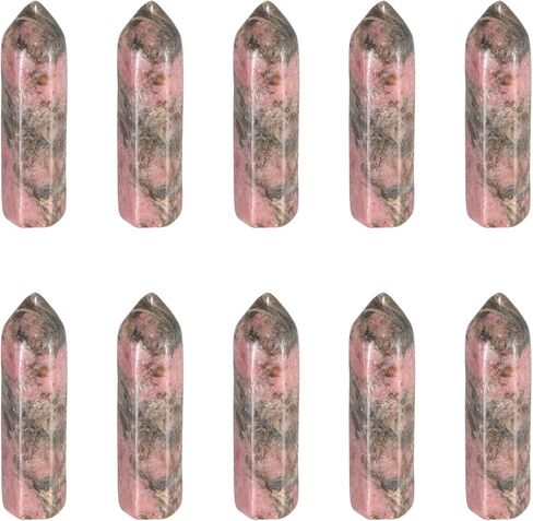 MECCANIXITY Crystals Wands Clear Quartz Hexagonal Faceted Single Points Towers Pocket Polished Stone Bulk for Energy Chakra Meditation Crystal Healing, 33 x 8mm (White),10Pcs in Saudi Arabia