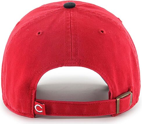 47 Brand MLB Two Tone Primary Logo Clean Up Adjustable Baseball Cap Hat, Adult One Size Fits All - Cincinnati Reds Red Black in Saudi Arabia