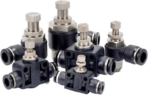 Black Air Pipe Joint Speed Regulating Pneumatic One-Way Pipe Cylinder Throttle Valve Sa/Sl4-M5/6-01/8-02/03 1Pcs(SA10(black)) in Saudi Arabia