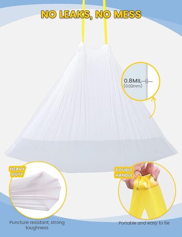 KONE 110 Count Commode Liners Disposable Waste Bags Fits All Standard Bedside Portable Toilet Chair Bucket Potty Bedpan Easy to Use in Saudi Arabia
