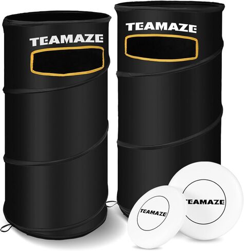 Teamaze Disc Golf Basket Set with 2 Flying Discs | Foldable Backyard & Beach Toss Game for Adults | All-Weather Outdoor Games with Carry Bag | Perfect for Lawn, Tailgating & Camping Games in Saudi Arabia
