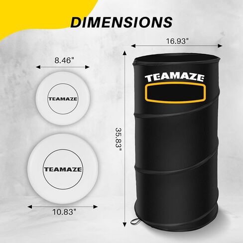 Teamaze Disc Golf Basket Set with 2 Flying Discs | Foldable Backyard & Beach Toss Game for Adults | All-Weather Outdoor Games with Carry Bag | Perfect for Lawn, Tailgating & Camping Games in Saudi Arabia