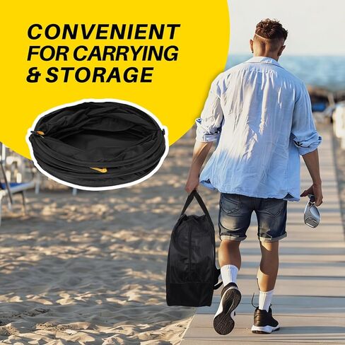 Teamaze Disc Golf Basket Set with 2 Flying Discs | Foldable Backyard & Beach Toss Game for Adults | All-Weather Outdoor Games with Carry Bag | Perfect for Lawn, Tailgating & Camping Games in Saudi Arabia
