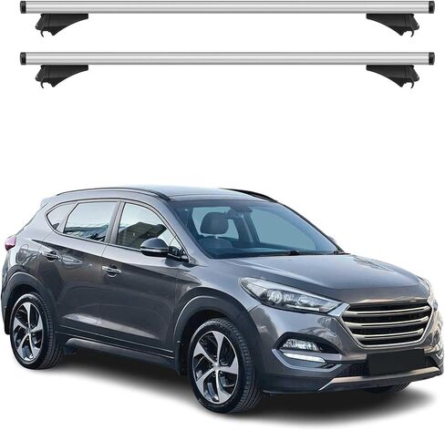 OMAC Roof Rack Cross Bars for Hyundai Tucson 2010-2015 Lockable 165Lbs Aluminium Black 2Pcs fits Cargo Carriers Kayak Canoe Bike Snowboard in Saudi Arabia