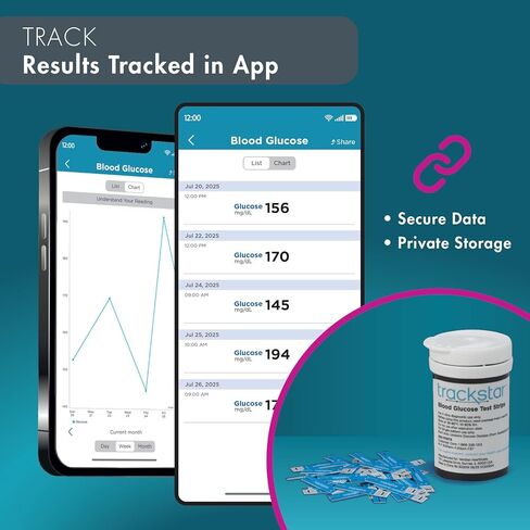 شرائط اختبار نسبة السكر في الدم من Trackstar | 50-عد | قياس النتائج وتتبعها ومشاركتها in Saudi Arabia