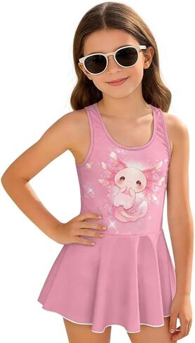 Girls One Piece Swimsuits Quick Dry Swim Dress for Beach Wear Toddler to Teens Bathing Suit, for 3-13 Years in Saudi Arabia