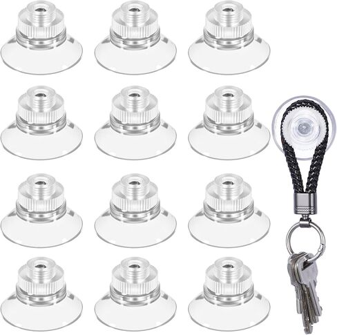 12 Pack Small Suction Cups, 1 Inch Clear Mini Suction Cups with M5 Screw, Without Hooks for Home Organization Christmas Festival Decoration Window in Saudi Arabia
