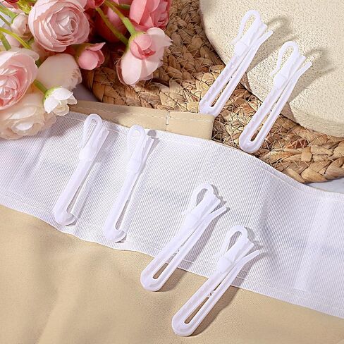 50 PCS Adjustable Pinch Pleated Curtain Drapery Pin Hook, Plastic Curtain Hooks, Ratchet System Curtain Pleat Hook for Window Drapery Door Curtains Shower Curtains (70mm/2.76 Inch) in Saudi Arabia