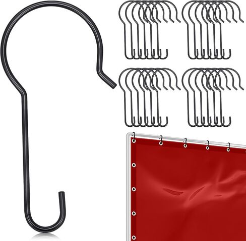 20 Pcs Welding Curtain Hooks Fit 1.5" - 2" Pipe Heavy Duty Black Curtain Hook for Welding Curtains Screen in Saudi Arabia