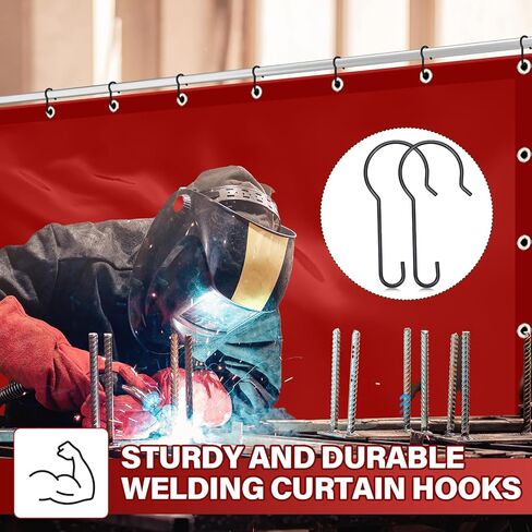 20 Pcs Welding Curtain Hooks Fit 1.5" - 2" Pipe Heavy Duty Black Curtain Hook for Welding Curtains Screen in Saudi Arabia