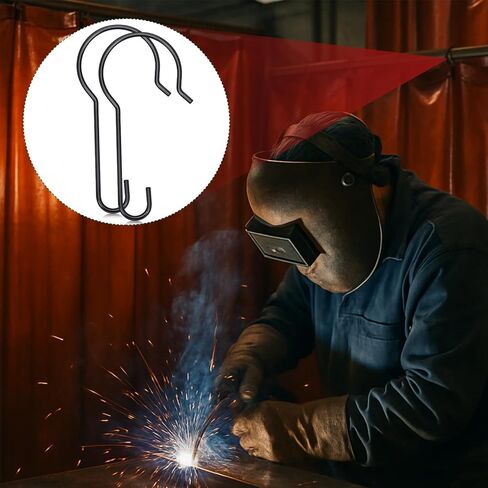 20 Pcs Welding Curtain Hooks Fit 1.5" - 2" Pipe Heavy Duty Black Curtain Hook for Welding Curtains Screen in Saudi Arabia