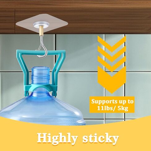 TIESOME Adhesive Ceiling Hooks, 8 Pack 30lbs Heavy Duty No Drill Sticky Hangers for Hanging Plants, Lights, Wind Chimes, Lanterns, Silver and Gold in Saudi Arabia