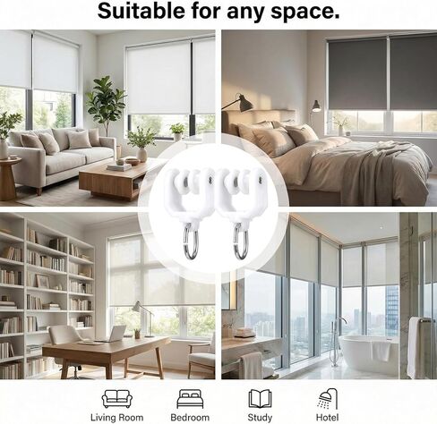 60 Pcs Curtain Track Gliders Rollers Bulk Ceiling Track Hooks Flexible Bendable Clips White Plastic Rail Gliders Mute Wheel Ball Pulley for Rails for Window Door Shower Room Divider Curtains RV in Saudi Arabia