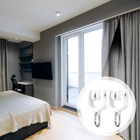 60 Pcs Curtain Track Gliders Rollers Bulk Ceiling Track Hooks Flexible Bendable Clips White Plastic Rail Gliders Mute Wheel Ball Pulley for Rails for Window Door Shower Room Divider Curtains RV in Saudi Arabia