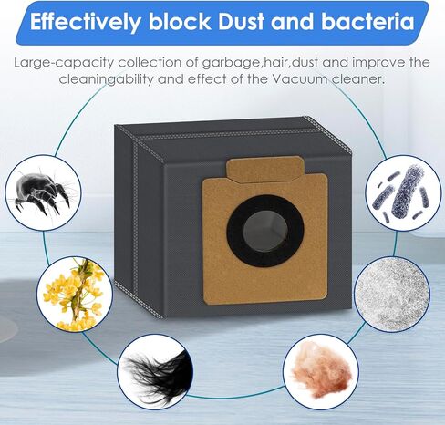 (11 Pack) X10 Pro Omni Replacement Parts Compatible With Eufy X10 Pro Omni Robot Vacuum Cleaner, Accessories Kit, 1 Roller Brush, 2 Side Brushes, 3 Dust Bags, 3 HEPA Filters, 2 Mop Pads in Saudi Arabia