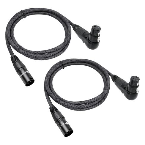 كابل XLR بزاوية يمنى من Devinal، سلك كابل ميكروفون أنثى إلى ذكر مستقيم قابل للتعديل، محول أنثى XLR 90 درجة لمسجل خلاط أجهزة الصوت - 10 أقدام 2 حزمة in Saudi Arabia