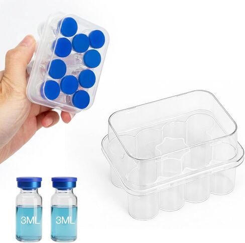 2 Packs 3ml Vial Peptide Storage Case —10-Slot Insulin & Peptide Organizer Bag for Fridge, Transparent Protector Box Holder for 1-3mL Glass Vials in Saudi Arabia