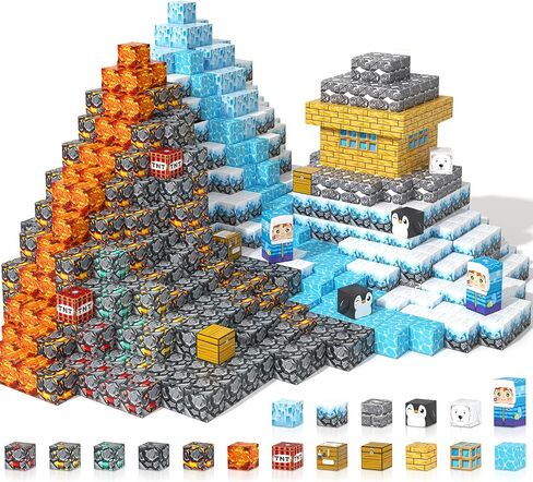 Magnetic Blocks - 200PCS Magnetic Building Blocks Sensory Toys for Kids Ages 3-5 4-8 5-7 8-12, Mine Magnet World Craft Cubes for Kids, STEM Toys Birthday Game Gifts for 3+ Years Old Boys and Girls in Saudi Arabia