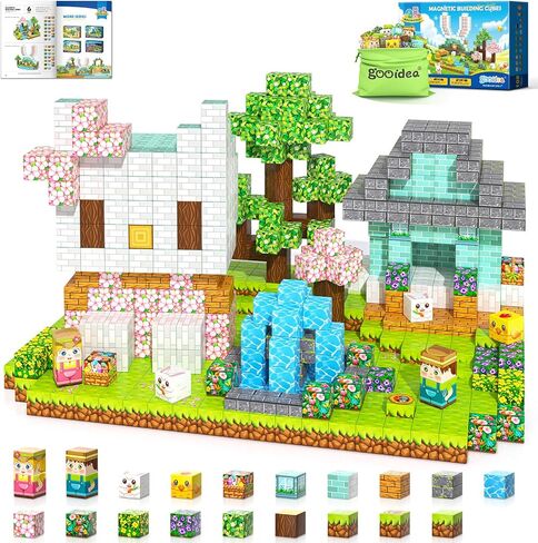 Magnetic Blocks - 200PCS Magnetic Building Blocks Sensory Toys for Kids Ages 3-5 4-8 5-7 8-12, Mine Magnet World Craft Cubes for Kids, STEM Toys Birthday Game Gifts for 3+ Years Old Boys and Girls in Saudi Arabia