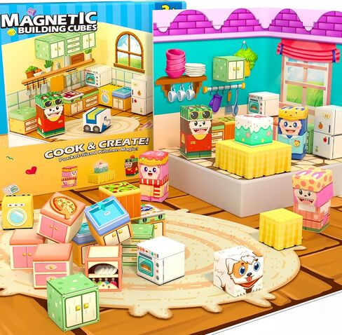Magnetic Blocks - 200PCS Magnetic Building Blocks Sensory Toys for Kids Ages 3-5 4-8 5-7 8-12, Mine Magnet World Craft Cubes for Kids, STEM Toys Birthday Game Gifts for 3+ Years Old Boys and Girls in Saudi Arabia