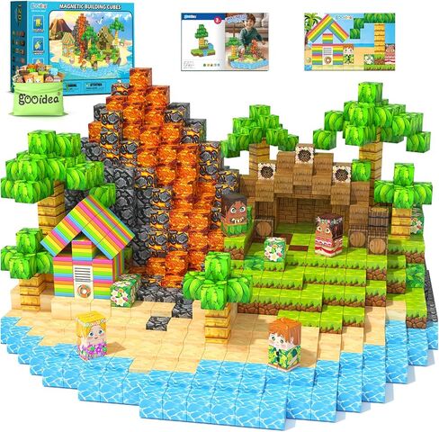 Magnetic Blocks - 200PCS Magnetic Building Blocks Sensory Toys for Kids Ages 3-5 4-8 5-7 8-12, Mine Magnet World Craft Cubes for Kids, STEM Toys Birthday Game Gifts for 3+ Years Old Boys and Girls in Saudi Arabia
