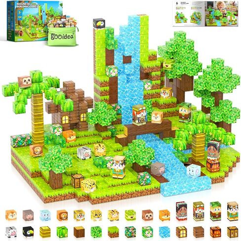 Magnetic Blocks - 200PCS Magnetic Building Blocks Sensory Toys for Kids Ages 3-5 4-8 5-7 8-12, Mine Magnet World Craft Cubes for Kids, STEM Toys Birthday Game Gifts for 3+ Years Old Boys and Girls in Saudi Arabia