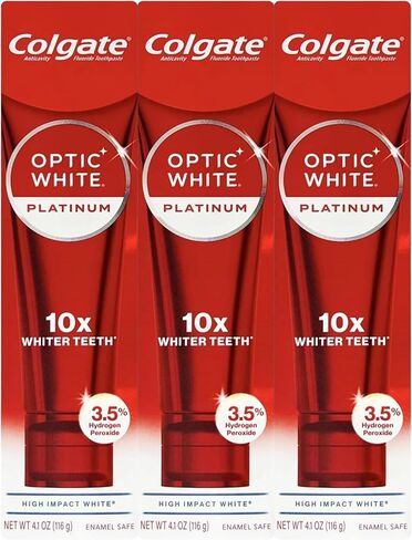 Colgate Optic White High Impact White Toothpaste, Clean Mint Flavor, 4 Oz Tube, (3 Pack) in Saudi Arabia