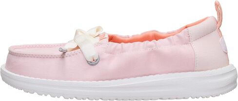 HEYDUDE Girl's Youth Wendy Port Washed Twill Slip On Shoe Loafer | Lightweight Easy On Elastic Lace Casual Shoes in Saudi Arabia