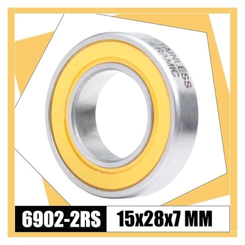 6902-2RS الفولاذ تحمل 15*28*7 ملليمتر 1 قطعة ABEC-3 6902 RS ل DTSwiss 350 دراجة محور الجبهة الخلفية محاور عجلة محمل كروي سيراميك in Saudi Arabia