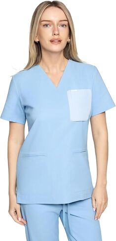 Alice V-Neck Scrub Top for Women – Classic Fit, 3 Pockets, High Performance, Easy Care Women Scrub Top in Saudi Arabia