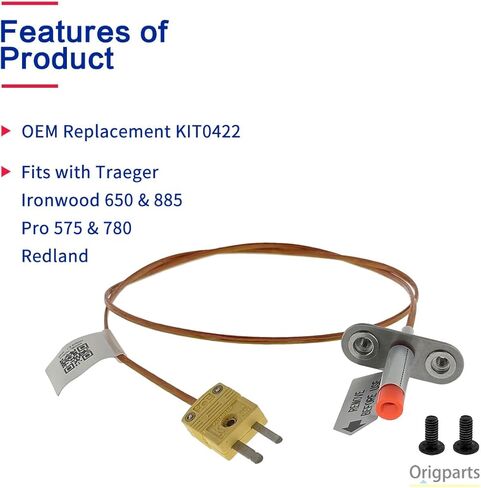 KIT0422 طقم مسبار حراري قطع غيار مستشعر درجة الحرارة لـ Traeger Pro 575 & 780، Ironwood 650 & 885 in Kuwait