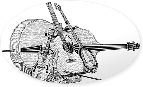 CafePress Bluegrass 2 Oval Bumper Sticker Car Decal in Saudi Arabia