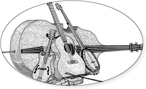 ملصق سيارة CafePress Bluegrass 2 بيضاوي الشكل in Kuwait