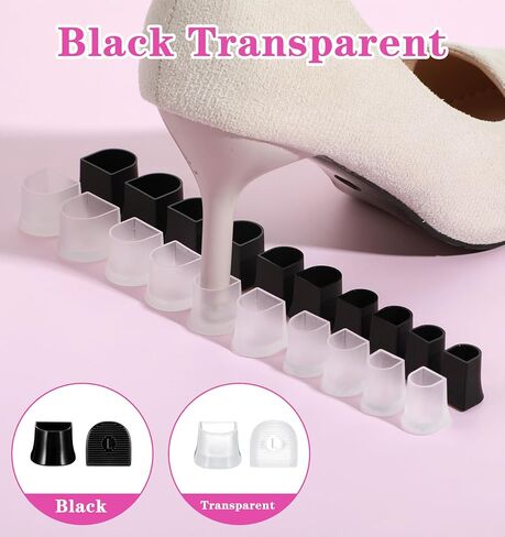 10 Pairs Heel Caps for High Heels, 4 Sizes Stiletto Heel Caps, Heels Protectors Durable Repair for Grass, Wedding, Outdoor Activities in Saudi Arabia