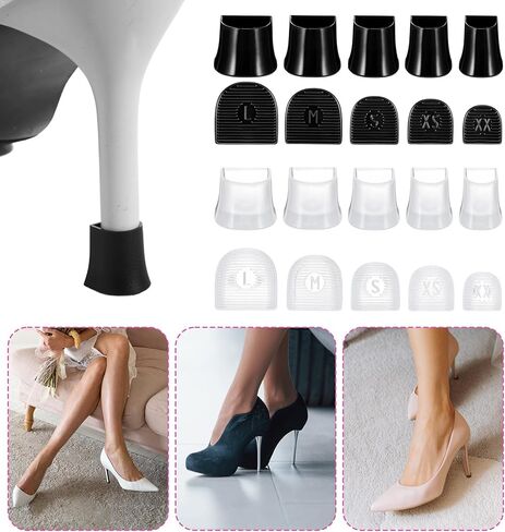 10 Pairs Heel Caps for High Heels, 4 Sizes Stiletto Heel Caps, Heels Protectors Durable Repair for Grass, Wedding, Outdoor Activities in Saudi Arabia