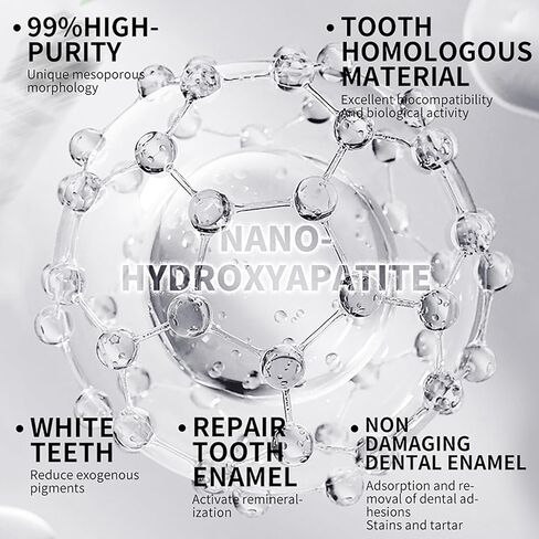 10% Nano Hydroxyapatite Toothpaste for Advanced Enamel Repair & Sensitivity Relief, Fluoride-Free, Fresh Mint, Gentle Daily Toothpaste for Whitening & Fresh Breath (2-Pack) in Saudi Arabia