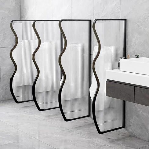 Wall-Mounted Urinal Partition,Men's Toilet Partition,Bathroom Partition Protection Screen,Room Separating Divider,Urinal Privacy Panel Translucent Glass Panel Stainless Steel Frame in Saudi Arabia