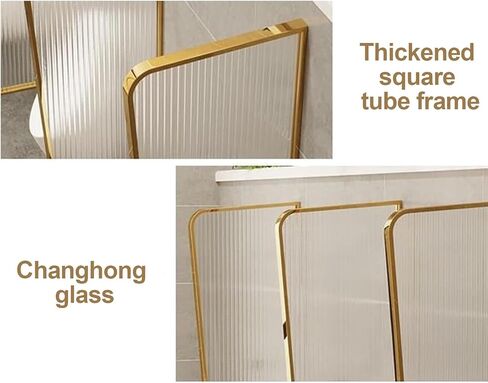 Universal Urinal Partition 100/120x40cm Toilet Urinal Partition - Stainless Steel Frame with Translucent Tempered Glass - Protects Privacy in Public and Private Bathrooms, Gold in Saudi Arabia