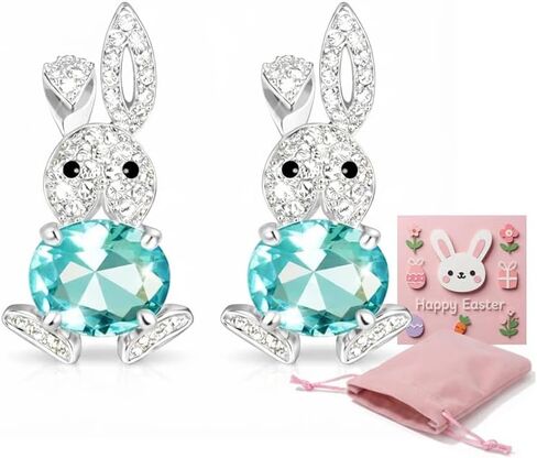 Easter Earrings Christian Easter Basket Stuffers Sparkly Bunny Earrings Jewelry Outfit for Women Ear Jacket Earrings Spring Gifts for Adults in Saudi Arabia