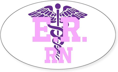 CafePress Er Rn Pink and Purple Sticker Oval Bumper Sticker Car Decal in Saudi Arabia