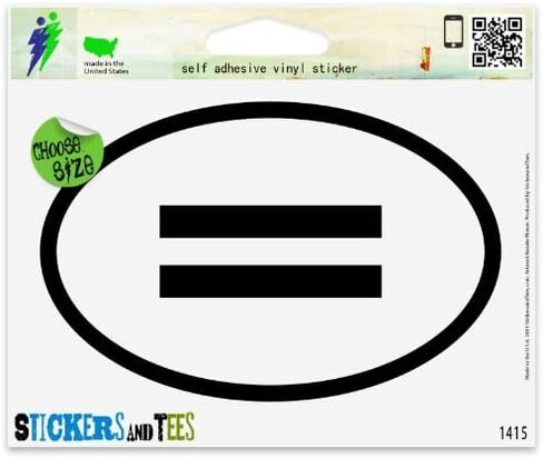 Equality Equal Rights for All Oval Vinyl Car Bumper Window Sticker 3" x 2" in Saudi Arabia