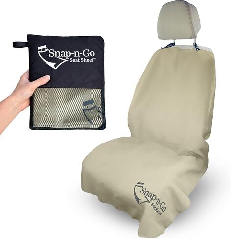 Car Seat Cover Towel–Sweat Protector, Quick-Dry Microfiber, for Gym Post Workout, Yoga, Beach, Pets – Non-Slip – Universal Fit on SUV, Truck, Auto w/Head Rest Posts: Snap-n-Go Seat Sheet™ (Black) in Saudi Arabia