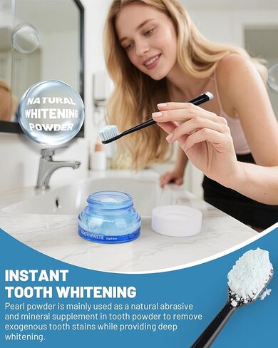 Teeth Whitening Powder, Toothpaste Whitening Powder Stain Removal Without Sensitivity, Natural Teeth Whitener Refreshing Mint Flavor Breath Freshener, 0.5 Ounce (Pack of 1) in Saudi Arabia